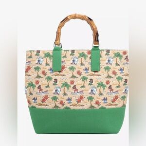 Stitch canvas bamboo handle Tote Bag